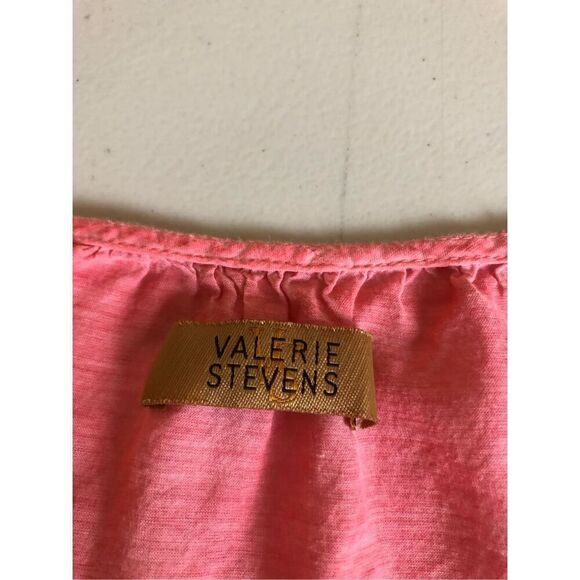 Valerie Stevens coral pink crochet front panel  blouse SZ M - Picture 10 of 12